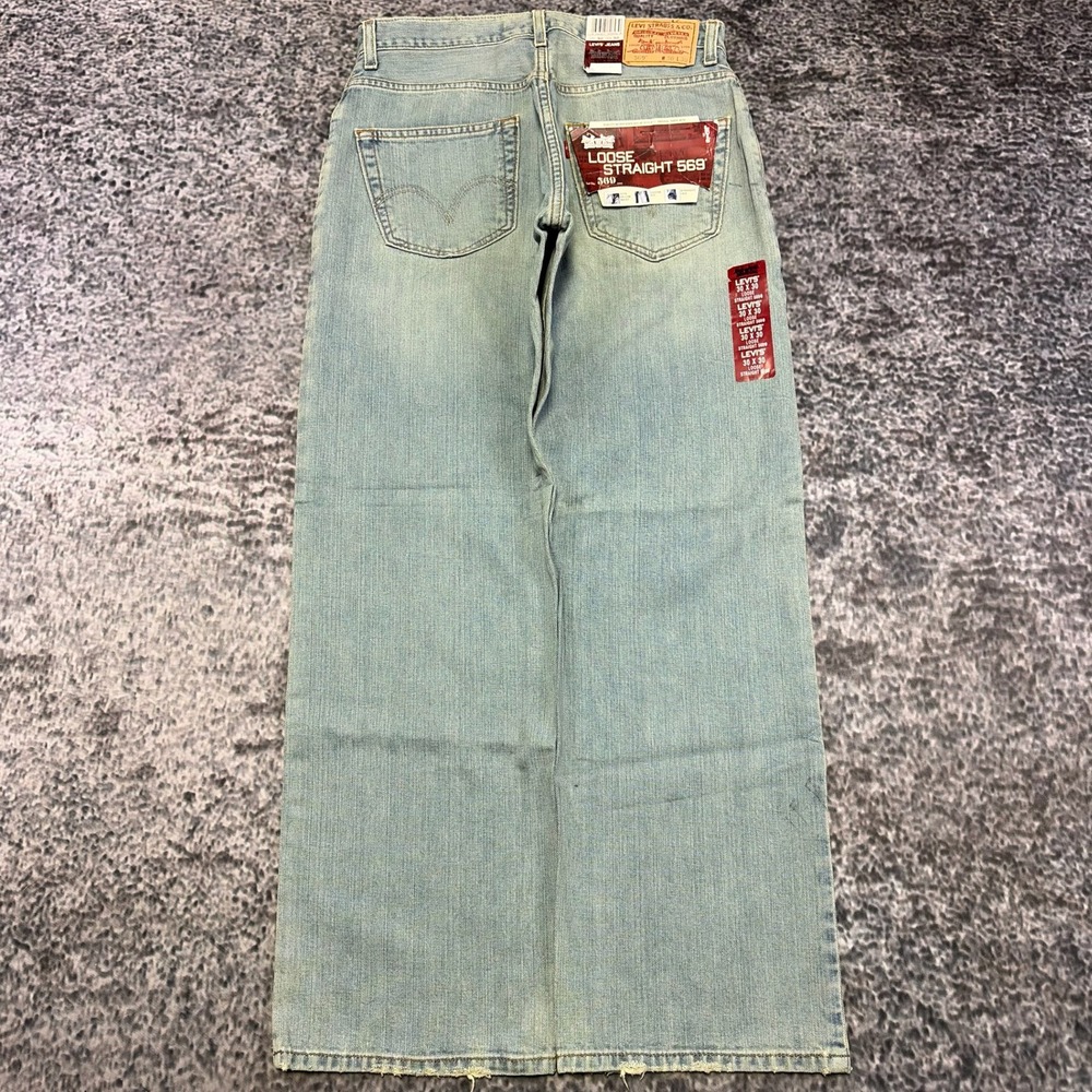 NWT VTG Levi's 569 Loose Straight Jeans Mens 31x31 Blue Light Wash Baggy Y2K